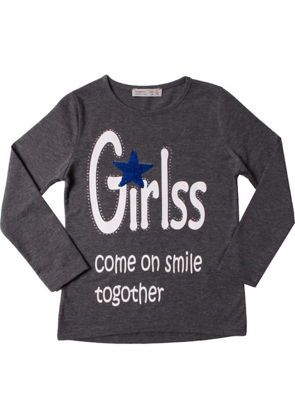 Kız Çocuk Sweatshirt Girls Taşlı Pullu Nakışlı