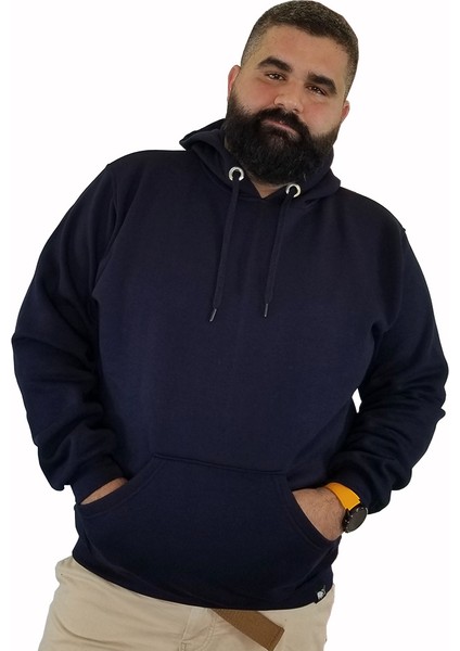 Büyük Beden Erkek Sweatshirt Kapşonlu