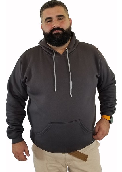 Büyük Beden Erkek Sweatshirt Kapşonlu