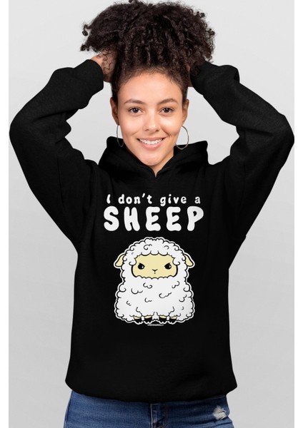 Kuzu Kuzu Siyah Kapüşonlu Kadın Sweatshirt