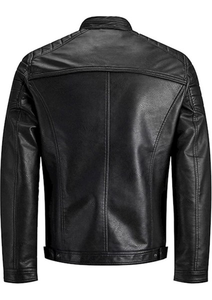 12147218 Jcorocky Jacket Noos Erkek Deri Mont Ve Ceket Black