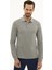 Erkek Gri Melanj Slim Fit Polo Yaka Sweatshirt 50233280-VR086 1