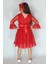 Kırmızı Dantelli Kız Çocuk Elbise
