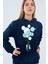 Balon Gezegenler Lacivert Kapüşonlu Kadın Sweatshirt 1