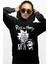 Rick And Rocky Siyah Kapüşonlu Kadın Sweatshirt 1