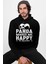 Mutlu Panda Siyah Kapüşonlu Erkek Sweatshirt 1