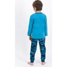 RolyPoly Bear Kamuflaj Açık Petrol Erkek Çocuk Pijama Takımı