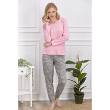 RolyPoly Pembe Kadın Uzun Kollu Pijama Takımı Pembe