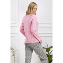 RolyPoly Pembe Kadın Uzun Kollu Pijama Takımı Pembe