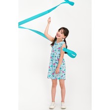 RolyPoly Unicorn Bebe Mavi Kolsuz Kız Çocuk Homewear Elbise