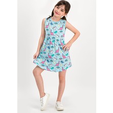 RolyPoly Unicorn Bebe Mavi Kolsuz Kız Çocuk Homewear Elbise
