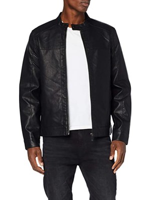 Only&Sons 22012339 Only & Sons Onsmıke Pu Racer Jacket Otw Erkek Deri Mont Ve Ceket Black