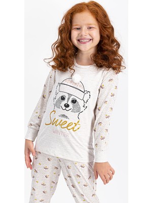 Rolypoly Sweet Winter Kremmelanj Kız Çocuk Pijama Takımı