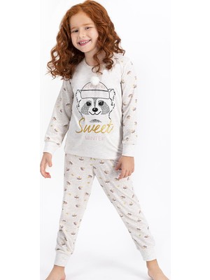 Rolypoly Sweet Winter Kremmelanj Kız Çocuk Pijama Takımı