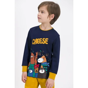 Cheese Deer Lacivert Erkek Çocuk Pijama Takımı