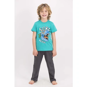 Erkek Çocuk Kısa Kollu Pijama Takımı Mint