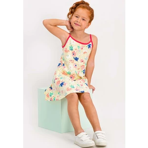 Happy Daisy Açık Sarı Ince Askılı Kız Çocuk Homewear Elbise