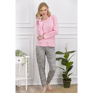 Pembe Kadın Uzun Kollu Pijama Takımı Pembe