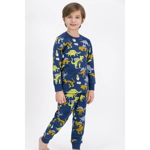 Super Dino Koyu Indigo Erkek Çocuk Pijama Takımı