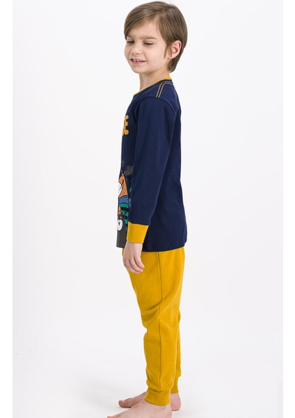 Cheese Deer Lacivert Erkek Çocuk Pijama Takımı