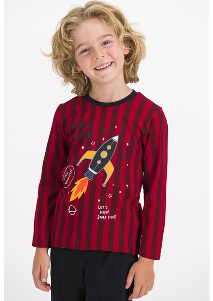 Çizgili Erkek Çocuk Pijama Takımı