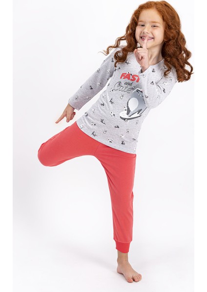 Fast And Cute Karmelanj Kız Çocuk Pijama Takımı
