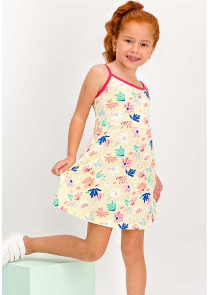 Happy Daisy Açık Sarı Ince Askılı Kız Çocuk Homewear Elbise fiyatları