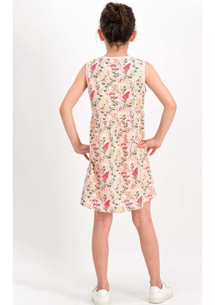 Little Flowers Somon Kolsuz Kız Çocuk Homewear Elbise modelleri