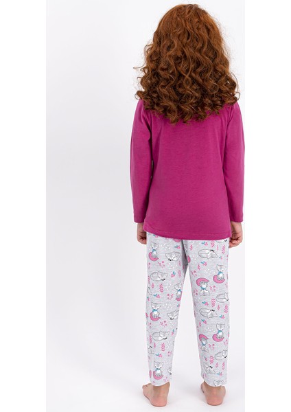 Little Fox Mat Gül Kurusu Kız Çocuk Pijama Takımı
