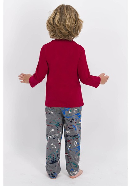 No Rules Açık Bordo Erkek Çocuk Pijama Takımı