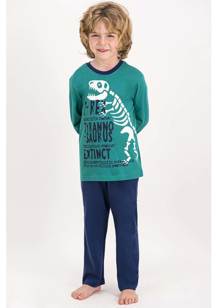 Tirex Dinosaur Yeşil Erkek Pijama Takımı