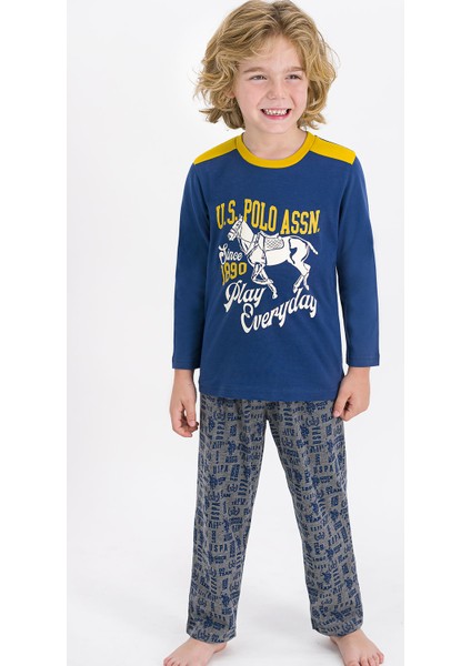 Lisanslı Koyu Indigo Erkek Çocuk Pijama Takımı