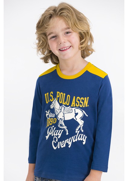 Lisanslı Koyu Indigo Erkek Çocuk Pijama Takımı
