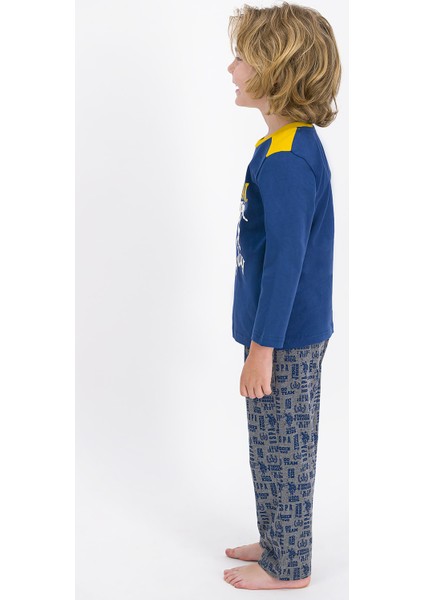 Lisanslı Koyu Indigo Erkek Çocuk Pijama Takımı