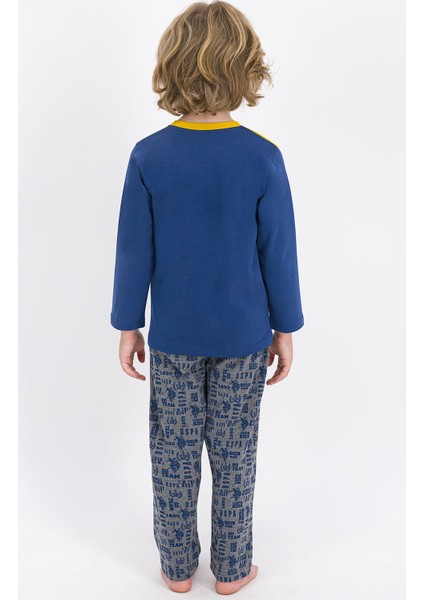 Lisanslı Koyu Indigo Erkek Çocuk Pijama Takımı