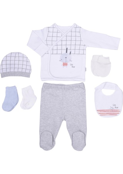 Cute Bear 10'lu Bebek Hastane Çıkış Seti S03270 Beyaz Yenidoğan