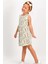 Little Flowers Krem Kolsuz Kız Çocuk Homewear Elbise 2