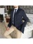 Italyan Stil Slim Fit Mevsimlik Erkek Trençkot Mont Lacivert T4979 2
