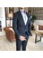 İtalyan Stil Slim Fit Çizgili Erkek Ceket Pantolon Takım Elbise Koyu Lacivert T4896 5