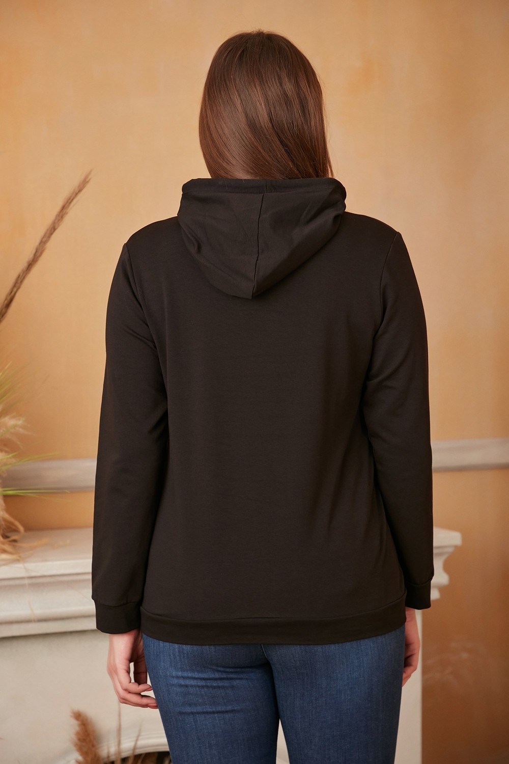Rmg Kapüşonlu Büyük Beden Sweatshirt görsel 2