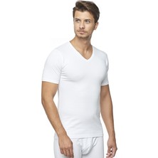 Fsm1453 Erkek Likralı V.yaka T-Shirt 2'li