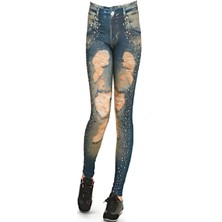 FSM1453 Kız Çocuk Baskılı Kot Tayt