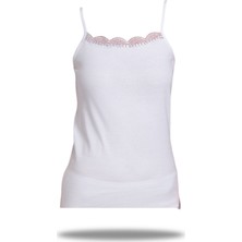 FSM1453 Kadın Pamuklu Ip Askılı Dantellı Atlet 6'lı