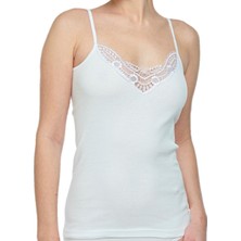 FSM1453 Kadın Pamuklu Ip Askılı Dantellı Atlet