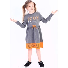 Toontoy Kız Çocuk Icon Baskılı Elbise