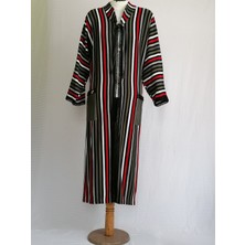 Pembegül Moda Tasarım Bordo Renkli Çizgili Riko Hırka