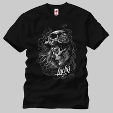 Crazy Girl Tattoo Skull Erkek Tişört