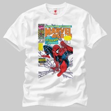 Crazy Marvel Age 90 Spiderman Comic Cover Erkek Tişört