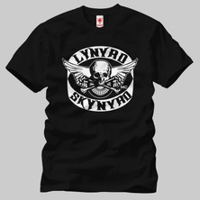 Crazy Lynyrd Skynyrd Skull Logo Erkek Tişört