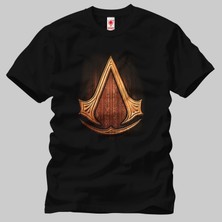 Crazy Assassins Creed Insignia Wood Erkek Tişört